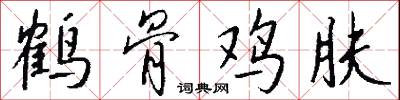 鹤骨鸡肤怎么写好看