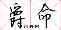 爵命怎么写好看