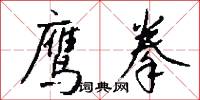 鹰拳怎么写好看