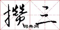 攒三怎么写好看