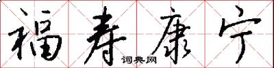 福寿康宁怎么写好看