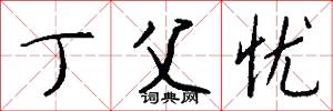 丁父忧怎么写好看