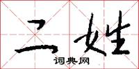 二姓怎么写好看