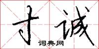 寸诚怎么写好看
