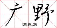 广野怎么写好看