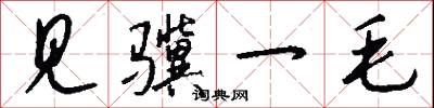见骥一毛怎么写好看