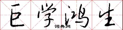 巨学鸿生怎么写好看