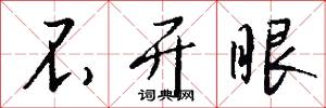 不开眼怎么写好看
