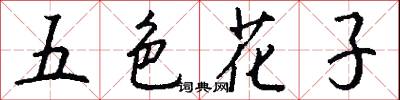 五色花子怎么写好看