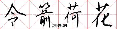 令箭荷花怎么写好看