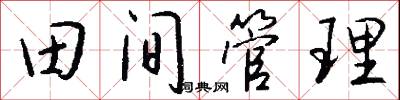 田间管理怎么写好看