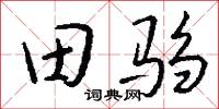 田驺怎么写好看