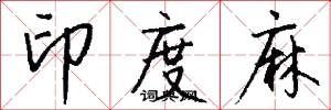 印度麻怎么写好看