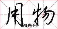 用物怎么写好看
