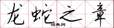 龙蛇之章怎么写好看