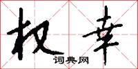 权幸怎么写好看