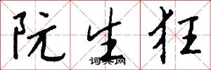 阮生狂怎么写好看