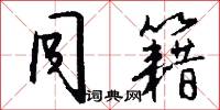 同籍怎么写好看