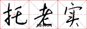 托老实怎么写好看