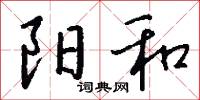 阳和怎么写好看