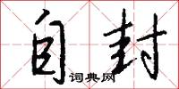 自封怎么写好看