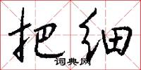 把细怎么写好看