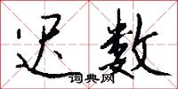 迟数怎么写好看
