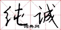 纯诚怎么写好看