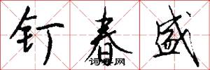钉春盛怎么写好看