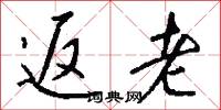 返老怎么写好看