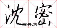 沈密怎么写好看