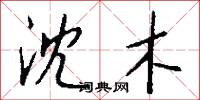 沈木怎么写好看