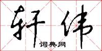 轩伟怎么写好看