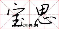 宝思怎么写好看