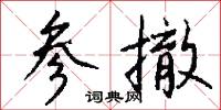 参撤怎么写好看
