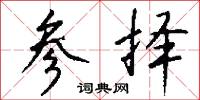 参择怎么写好看