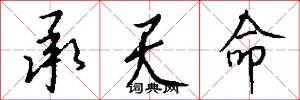 承天命怎么写好看