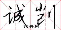 诚剀怎么写好看