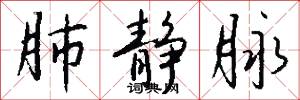 肺静脉怎么写好看