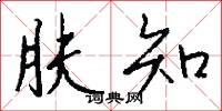 肤知怎么写好看