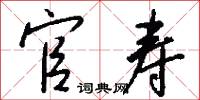 官寿怎么写好看