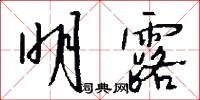 明露怎么写好看