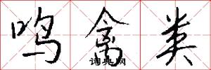 鸣禽类怎么写好看