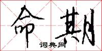 命期怎么写好看