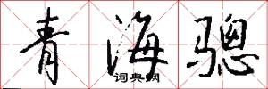 青海骢怎么写好看