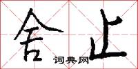 舍止怎么写好看
