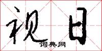 视日怎么写好看