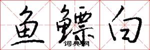 鱼鳔白怎么写好看