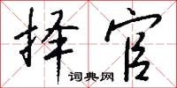 择官怎么写好看