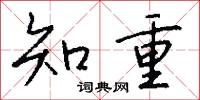 知重怎么写好看